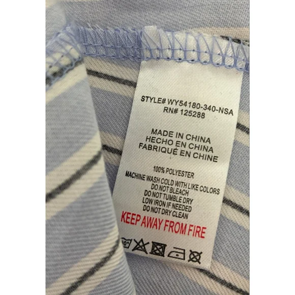 Women's RAE DUNN. Blue & White Striped Pajama Set M - Picture 5 of 7